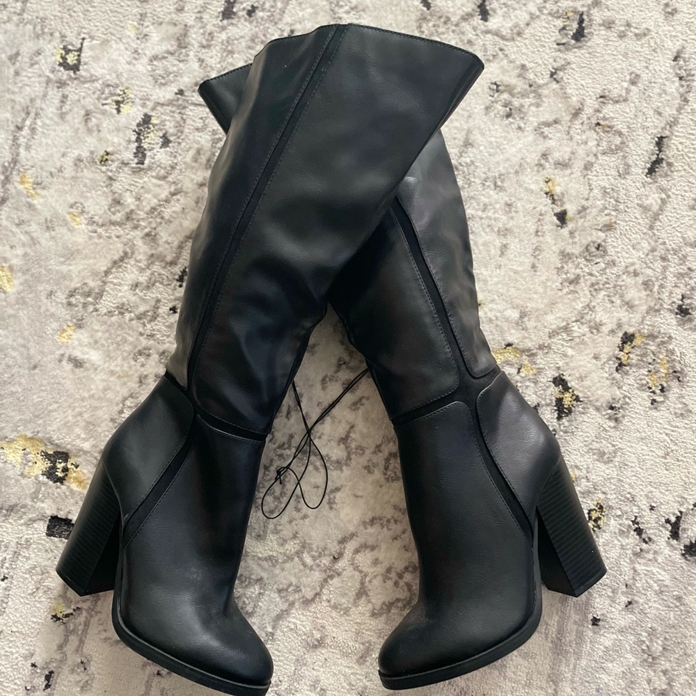 Black knee high boots